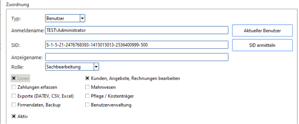 Rolle Sachbearbeitung