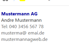 ZahlPro – Beispiel einer fertigen HTML-Signatur