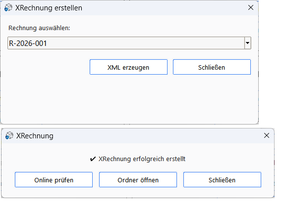 Dialog XRechnung