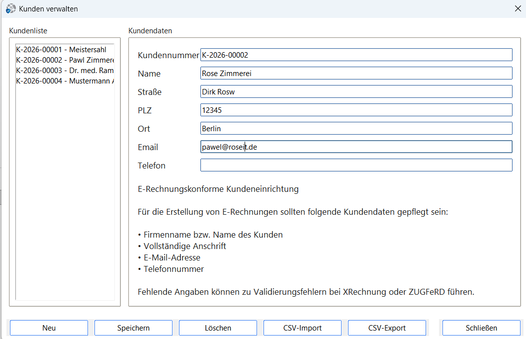 ZahlPro – Kunden verwalten