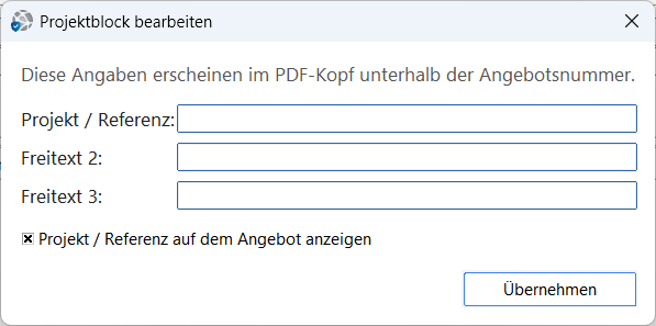ZahlPro – Projektblock bearbeiten