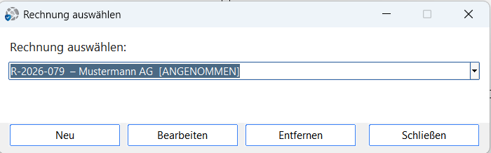 ZahlPro &ndash; Rechnung ausw&auml;hlen
