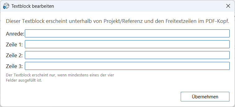 ZahlPro – Textblock bearbeiten