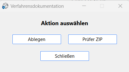 ZahlPro – Verfahrensdokumentation Aktion auswählen
